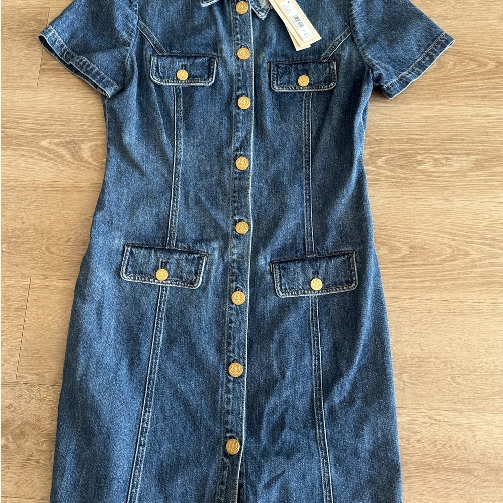 Alice + Olivia Jamie Denim Mini Dress - Picture 3 of 4
